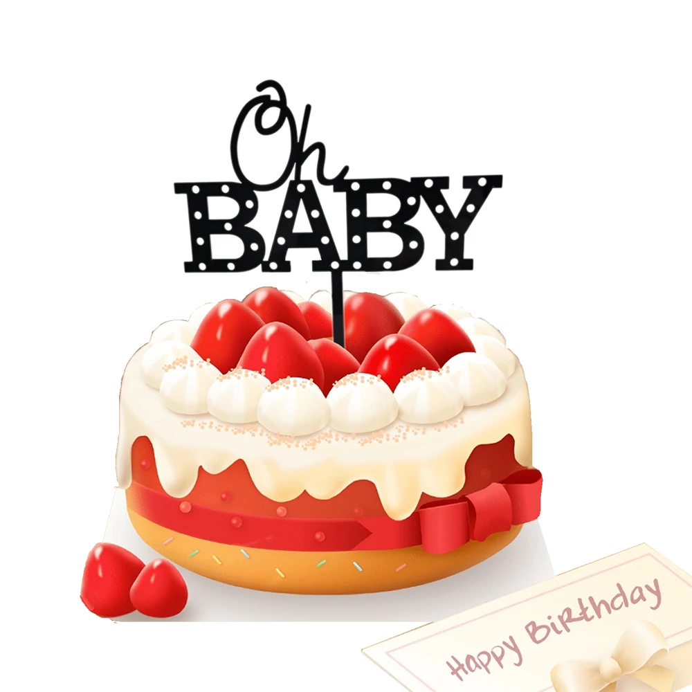 

10pcs Happy Birthday Cake Topper Acrylic Cake Topper for Baby Shower Birthday Party Supplies Wendding Decorations
