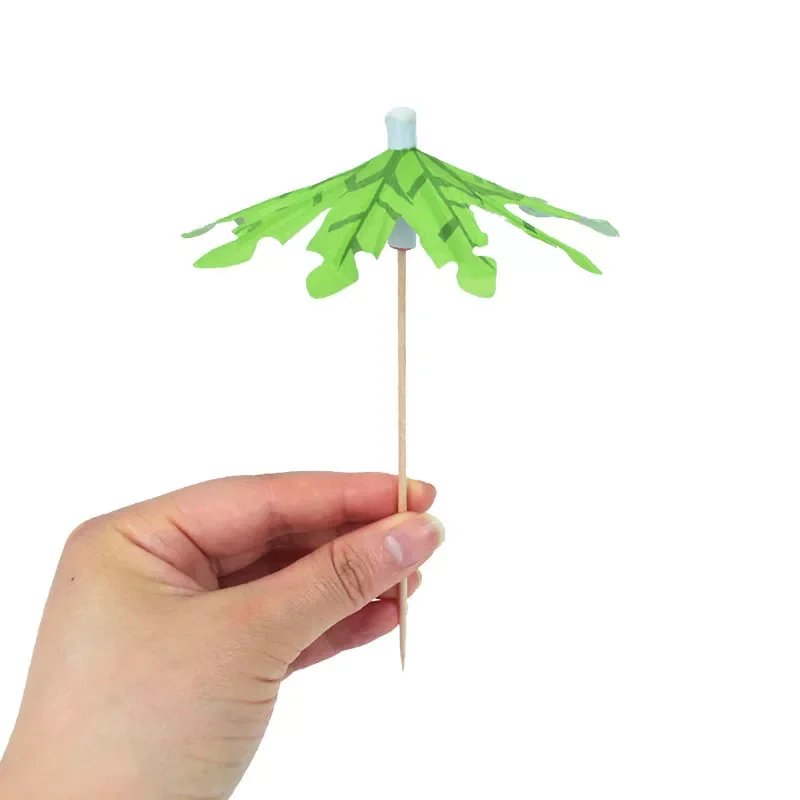 

2022 Tropical Palm Tree Paper Umbrella Cocktail Food Fruit Picks Cupcake Toppers Hawaiian Birthday Party Wedding Decorations