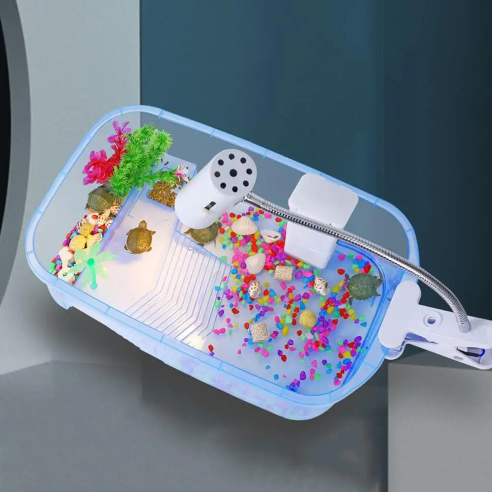 

NEW Premium Turtle Tank With Basking Platform 5 Areas Design Smooth Surface Transport Box Landscaping Villa