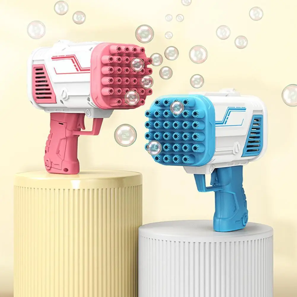 

Детская пузырчатая машина Bazooka с 32 отверстиями, гэтлинговая электрическая пузырчатая мыльная пузырчатая игрушка для улицы, Детские Игрушки...