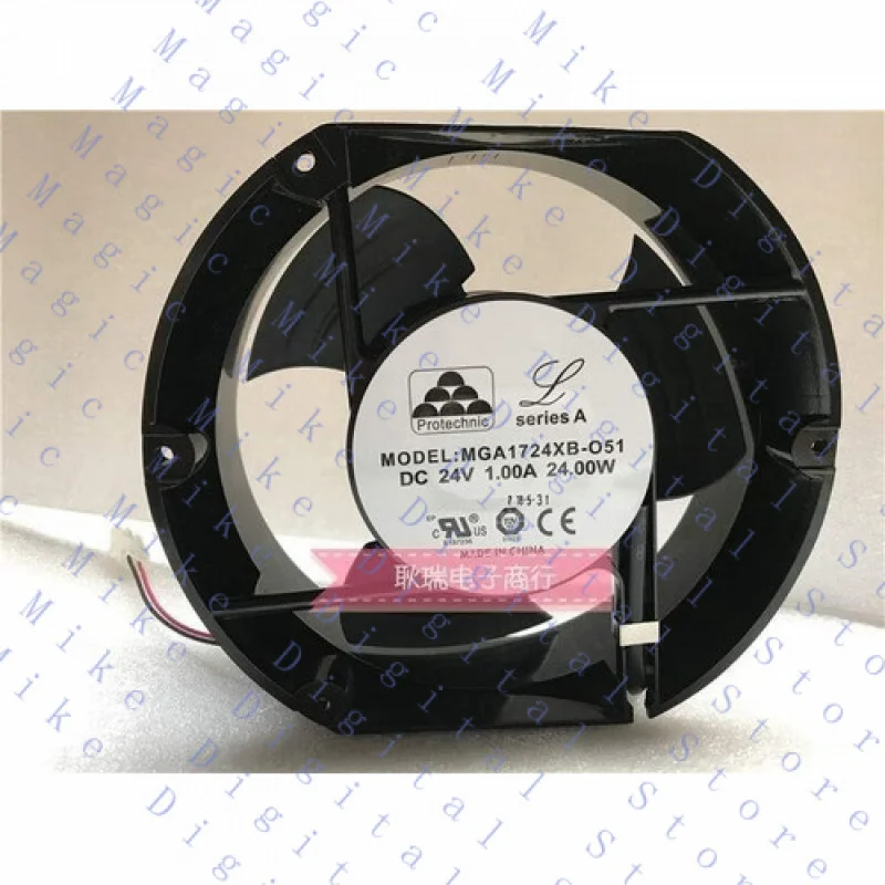 Фото H 1 шт. для вентилятора Protechnic MGA1724XB-O51 DC24V 1.0A 17251 17 см 2-проводной охлаждающий вентилятор №1