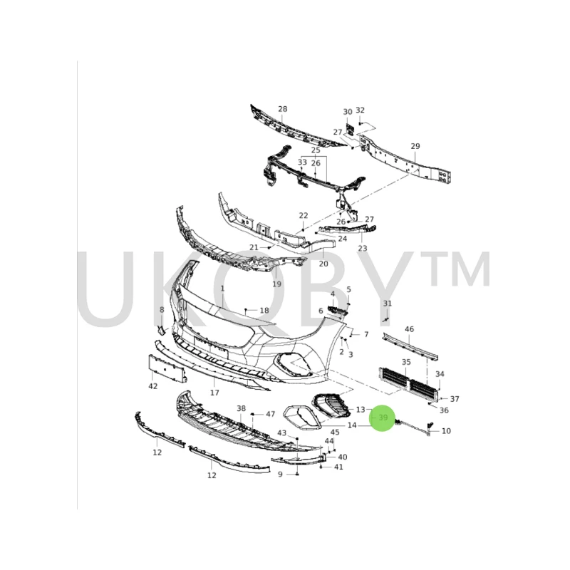 39113104 39113103 подходит для Bu ic k 17 Re ga l GS с отверстием радара правая противотуманная
