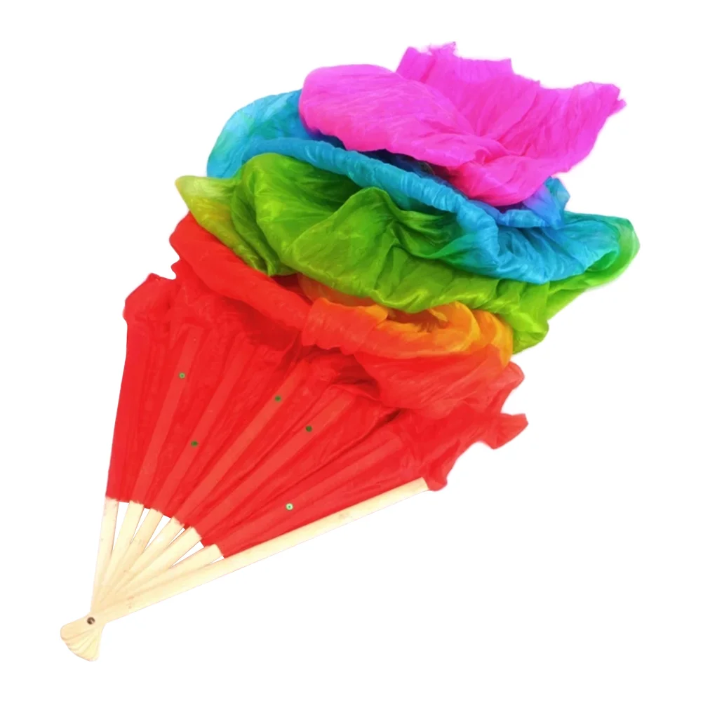 

Belly Dance Fan Veil, Length 180cm Bamboos Long Fan Veils Rainbow National Dance Veil Fans Long Folding Fans for Dancing Party