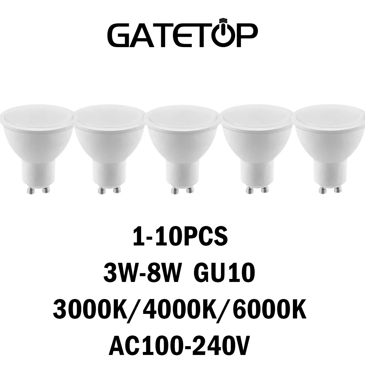 1-10PcsLED spotlight GU10 AC110V AC220V no flickering warm white light 3W-8W in line with EU CE certification