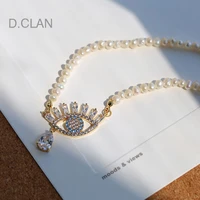 d clan fashion jewelry freshwater pearls zircon eye choker necklace gift for girlfriend girls women