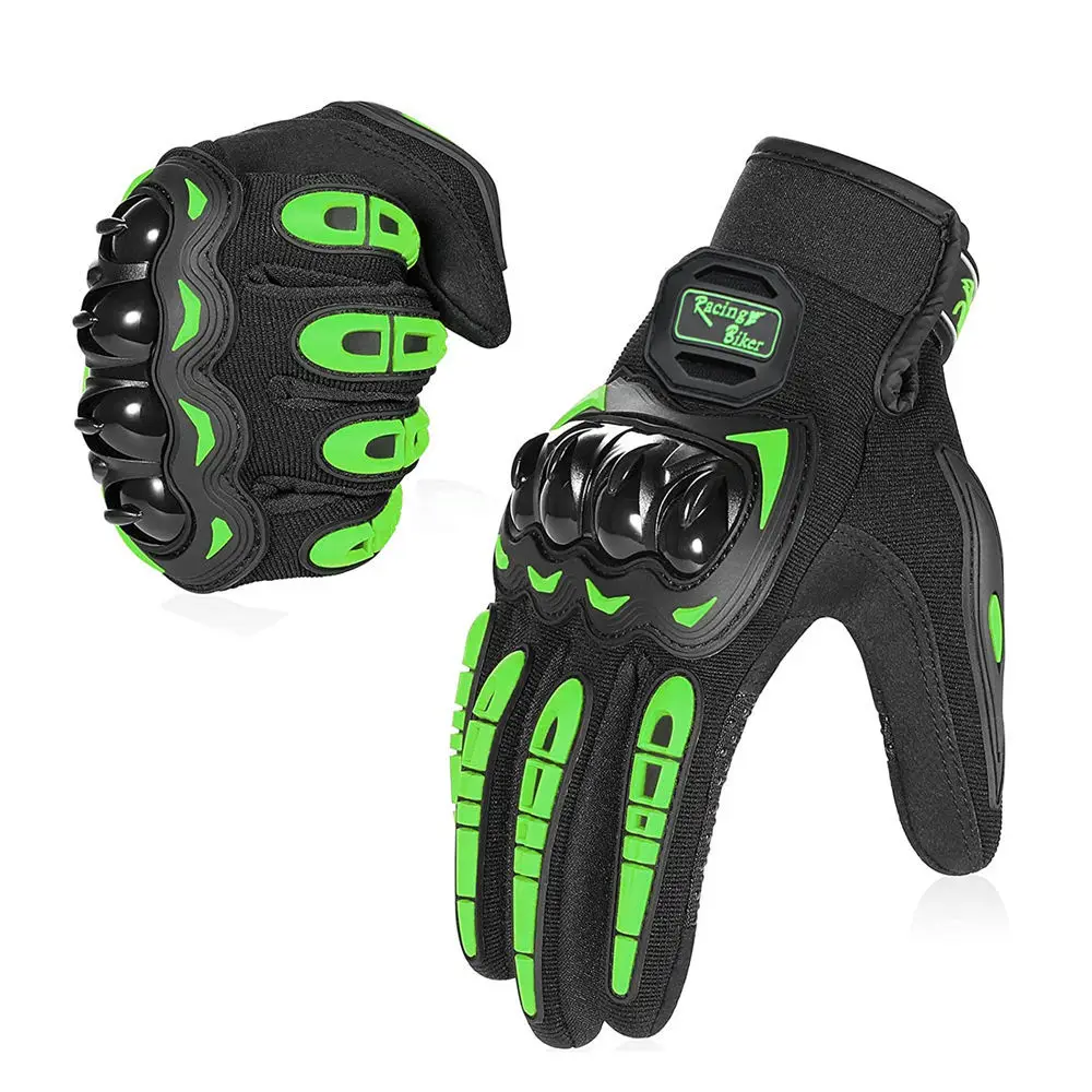 

Breathable Full Finger Motorcycle Gloves Outdoor Sports Motor Protective Equipment Men's Cross-country Gloves Green Black