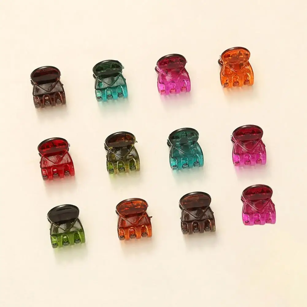 

12 Pcs/Set Useful Women Hairpin Anti-falling Smooth Edge Hair Claw Bow-knot Shape Small Size Bangs Clip
