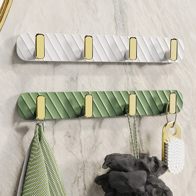 

Abs Punch-Free Solid Hook Bathroom Towel Clothes Hook Seamless Wall-Mounted Row Clothes Hook