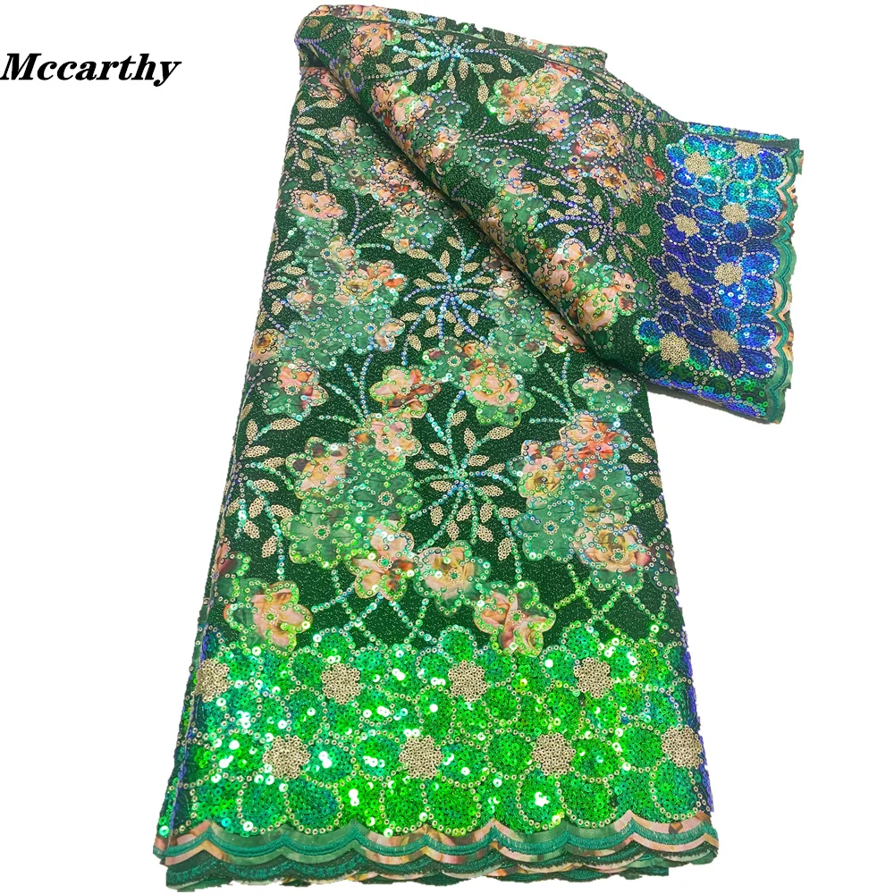 

Mccarthy Nigerian Sequins Lace Fabrics 2022 High Quality Lace African Lace Fabric For Wedding Dress French Tulle Lace Material