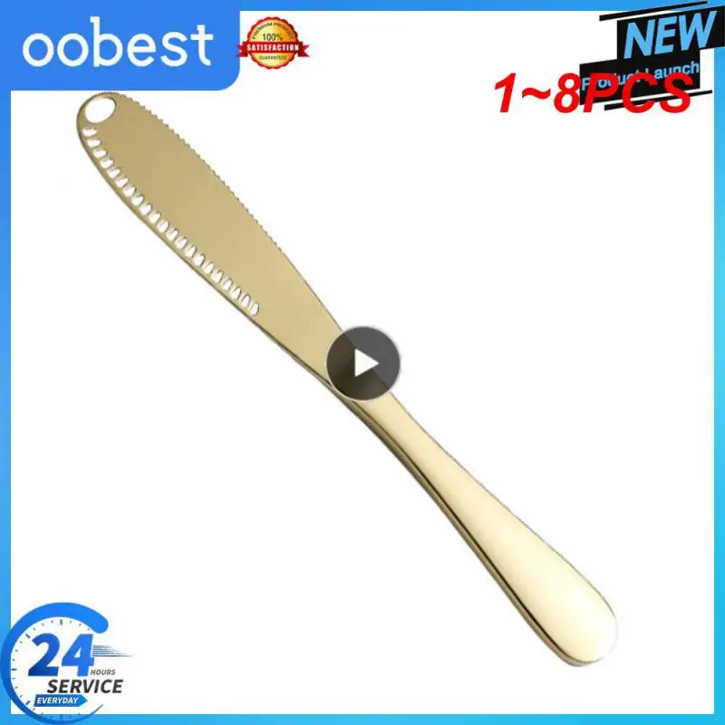 

1~8PCS Butter Knife Holes Cheese Dessert Knife Stainless Steel Jam Knife Cutlery Toast Wipe Cream Bread Cheese Cutter Kitchen