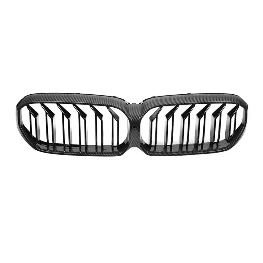 

Карбоновая решетка для BMW 5 серии G30 G38 LCI 2021-2023, автомобильный передний бампер, решетка из АБС-пластика, двойная планка, автомобильные аксессуары