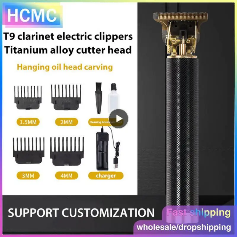 

Новая перезаряжаемая USB машинка для стрижки волос T9, Мужская бритва, триммер для мужчин, профессиональный триммер для бороды