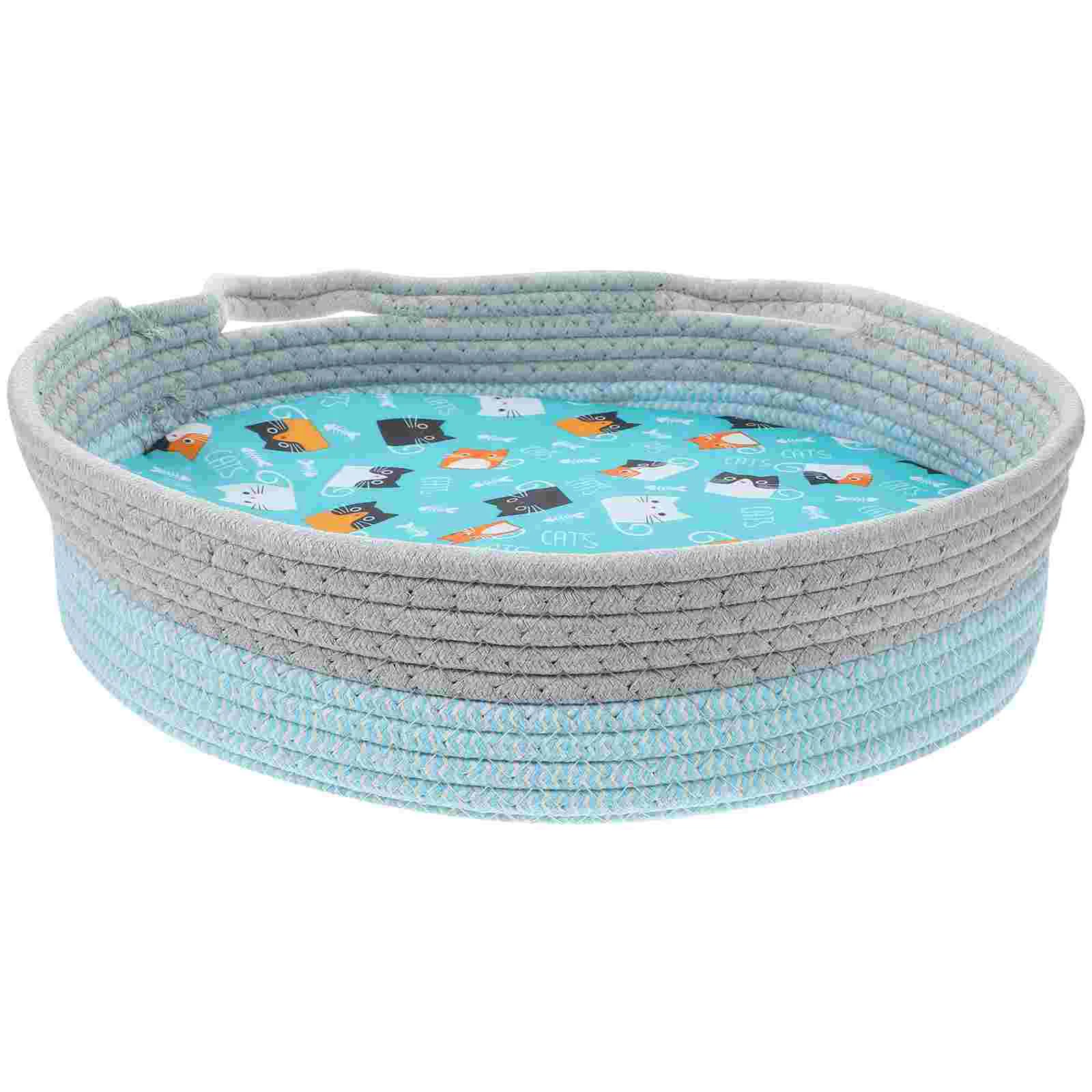 

Couch Bed Pet Sleeping House Cat Beds Breathable Round Comfortable Nest Straw Woven Supply