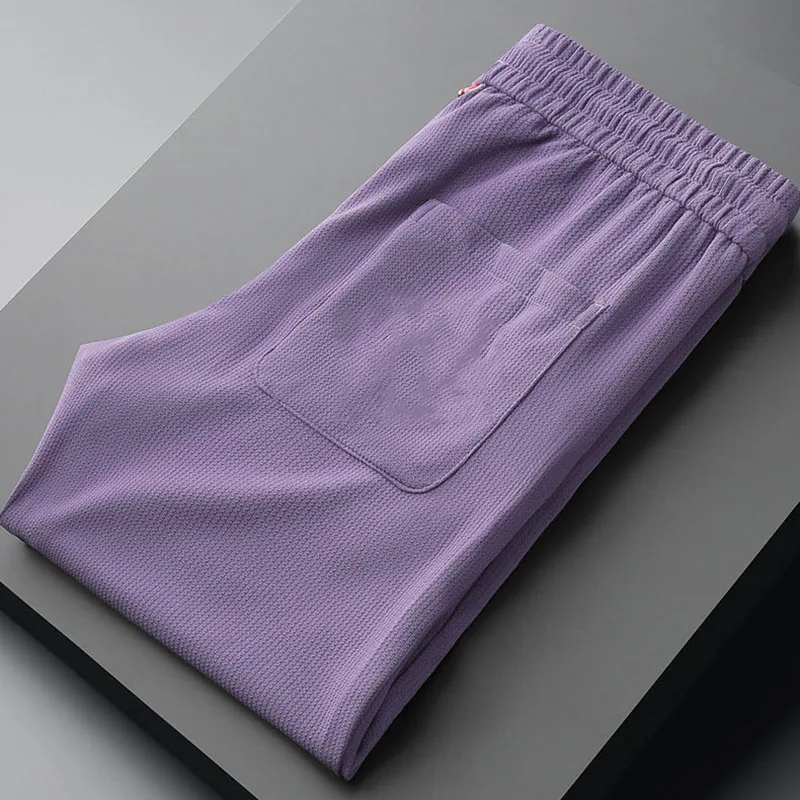 Thin sweatpants men summer girdle feet slim slim feet trend elastic rope purple sweatpants men