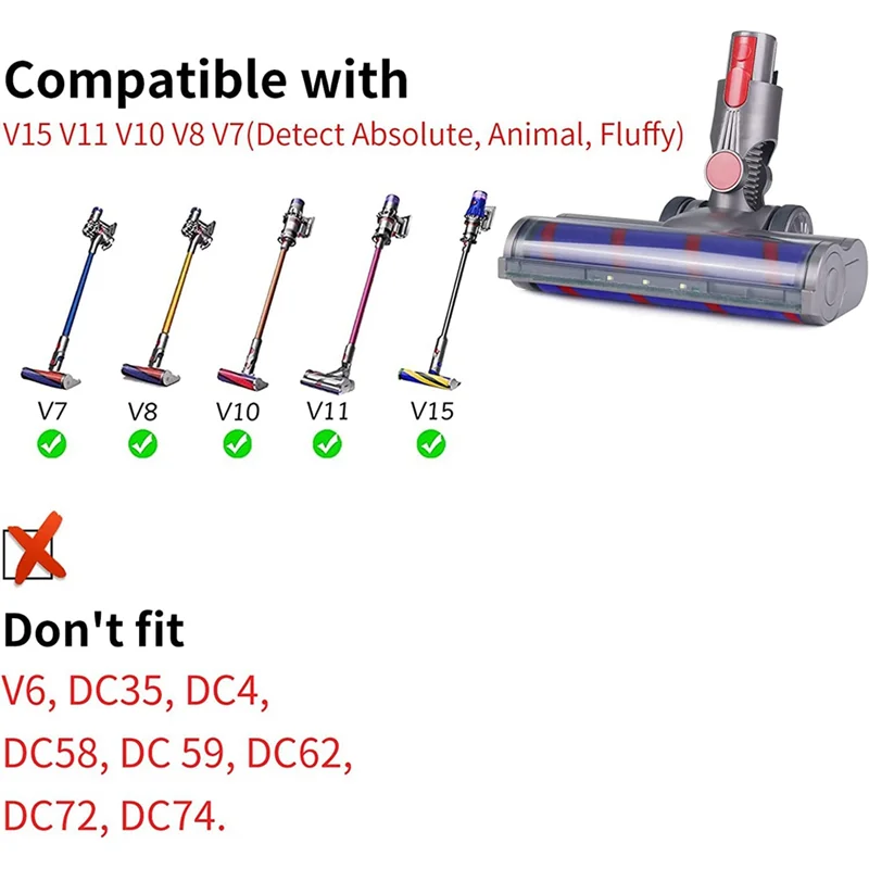 

Запчасти для щетки Dyson V7 V8 V10 V11 V15, напольное сопло с насадкой для турбо-щетки, Фотоэлементы и блокировка триггера