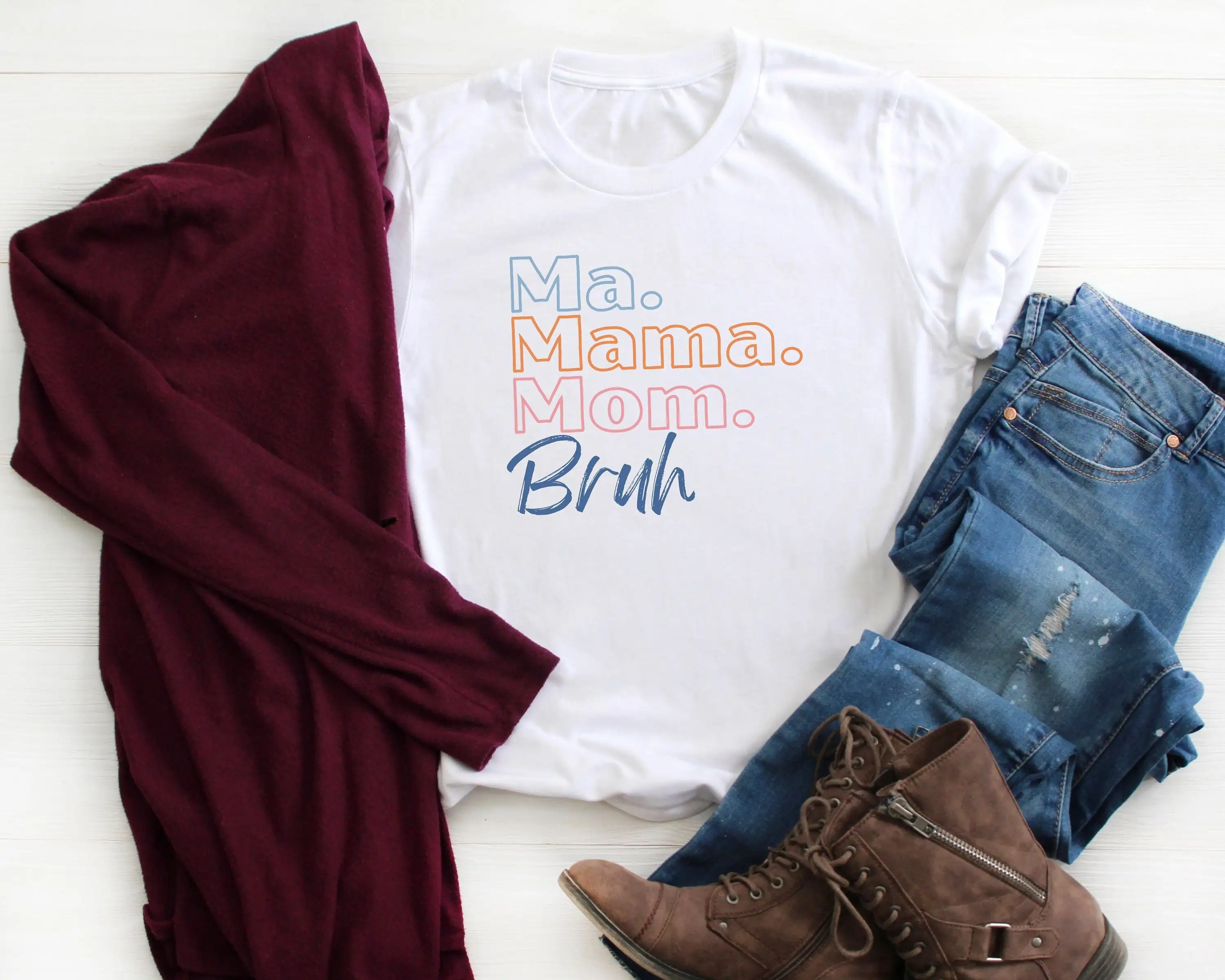 Футболка Ma Mama Mom Bruh Motherhood For Life Забавная