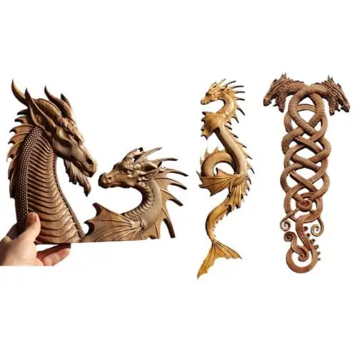 

Dragon Antique Woodcarving Carved Wooden Figurines Crafts Wall Carving Wall Art Door Furniture Decorative Home Wall-Hanging