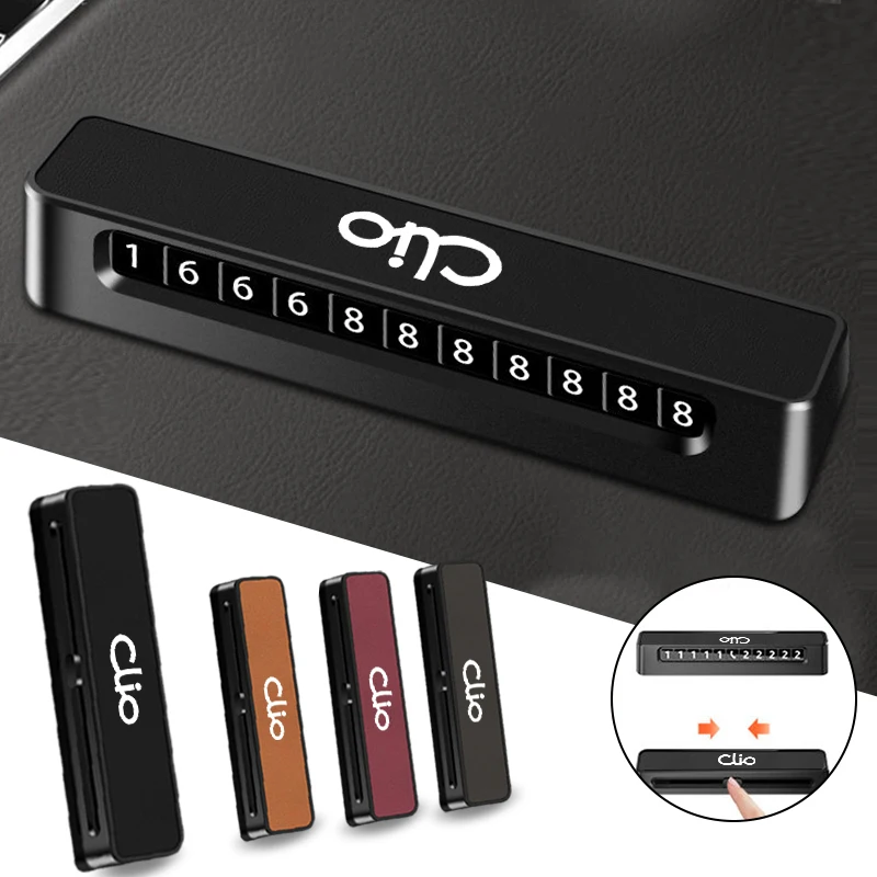 ABS + кожаная автомобильная временная парковочная карта светящаяся с номером