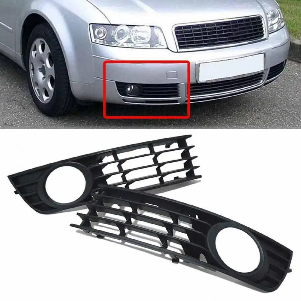 

Practical Lower Bumper Grille Thick Lightweight Fog Lamp Grille L/R Front Bumper Fog Lamp Grille 8E0807681 8E0807682