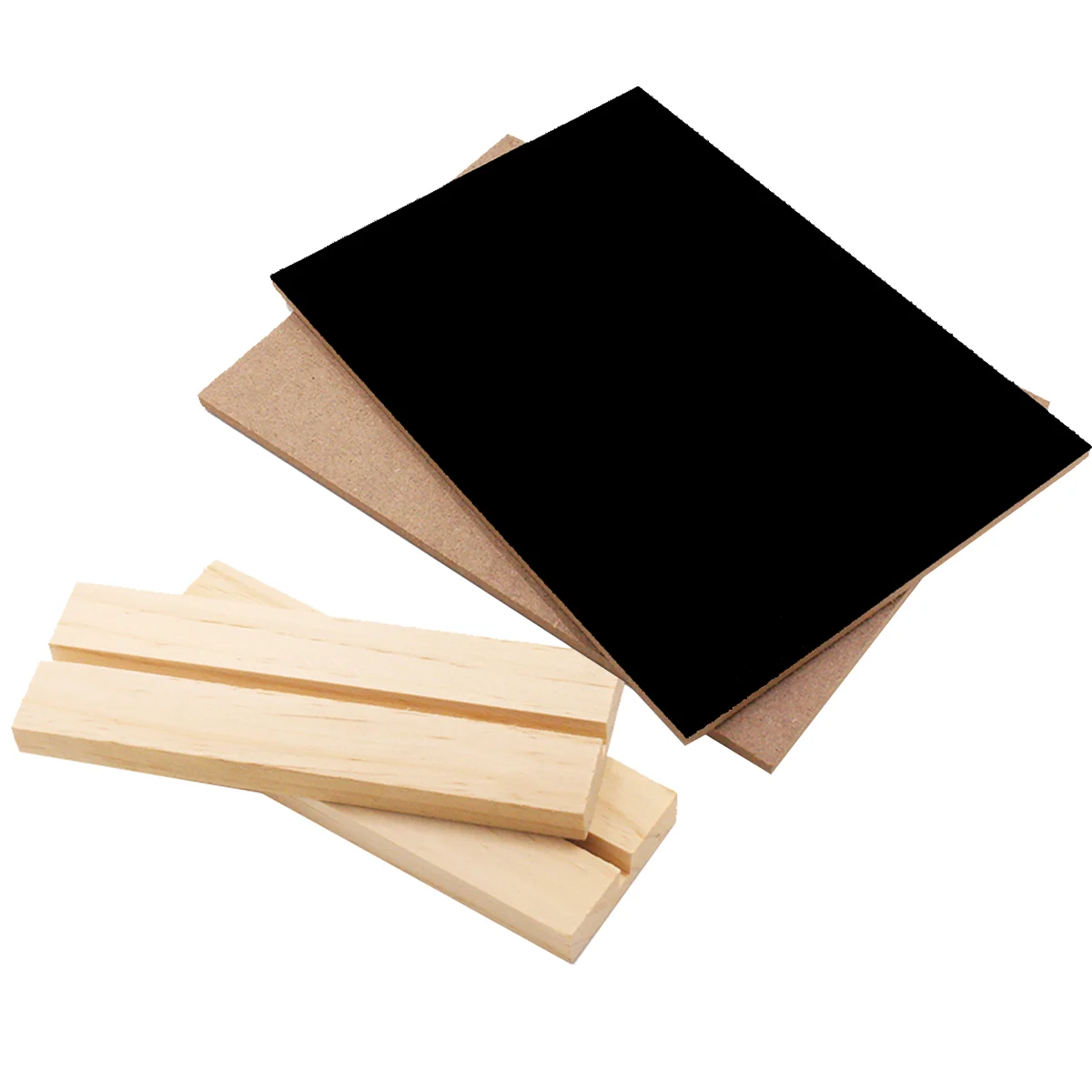 

1PC Desktop Message Blackboard with Base Single- Sided Desktop Blackboard Wooden Message Board Stand for DIY Home Party