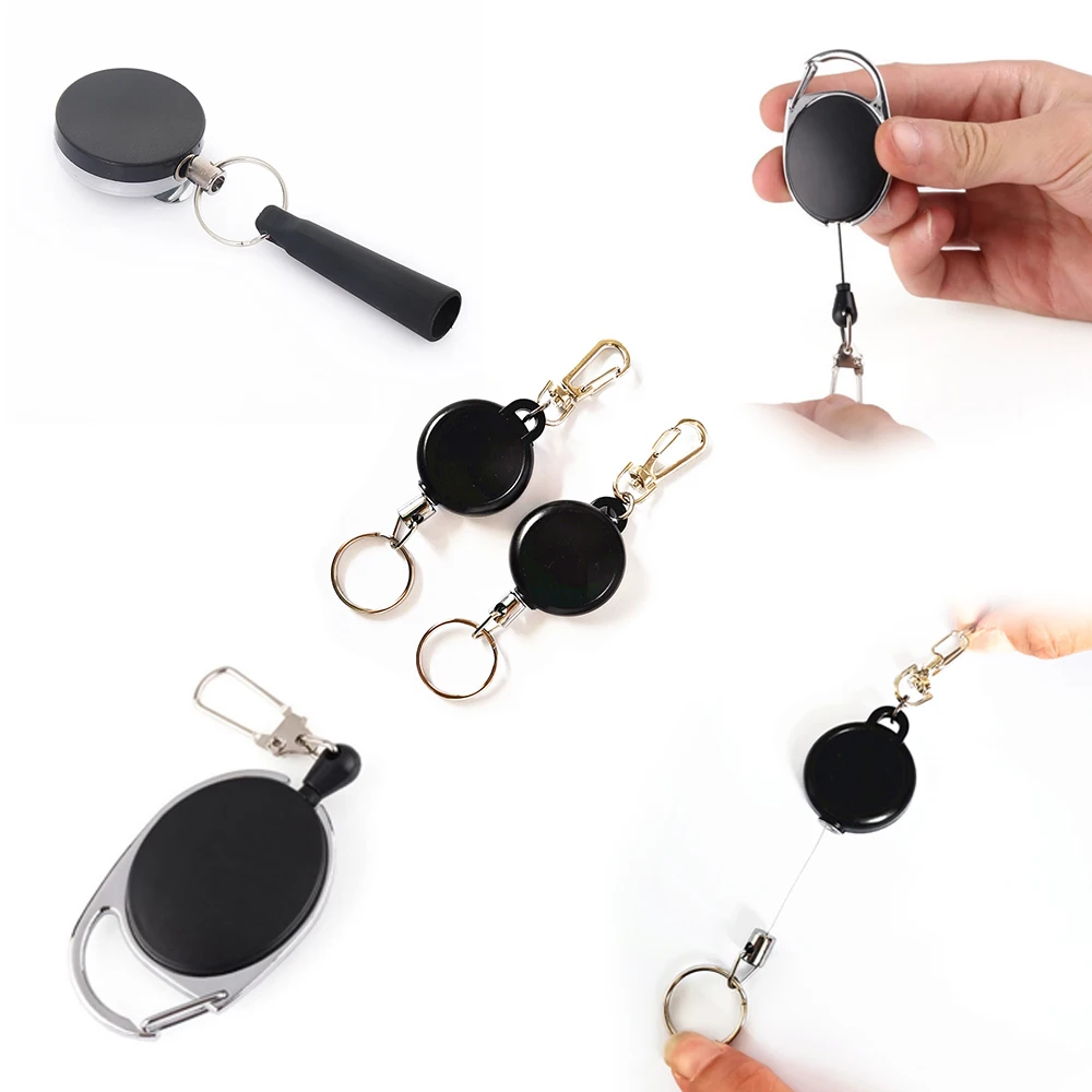 

Retractable Pull Badge Reel Zinc Alloy ABS Plastic ID Lanyard Name Tag Card Badge Holder Reels Recoil Belt Key Ring Chain Clips