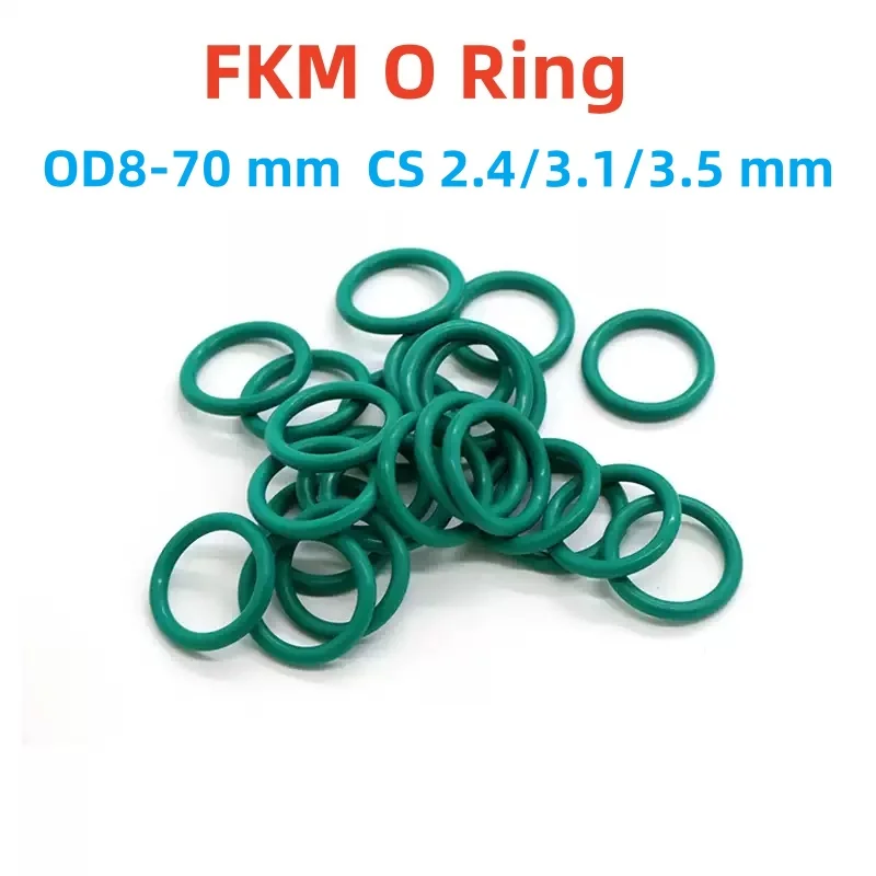 

Зеленые уплотнительные кольца FKM 8-70 мм