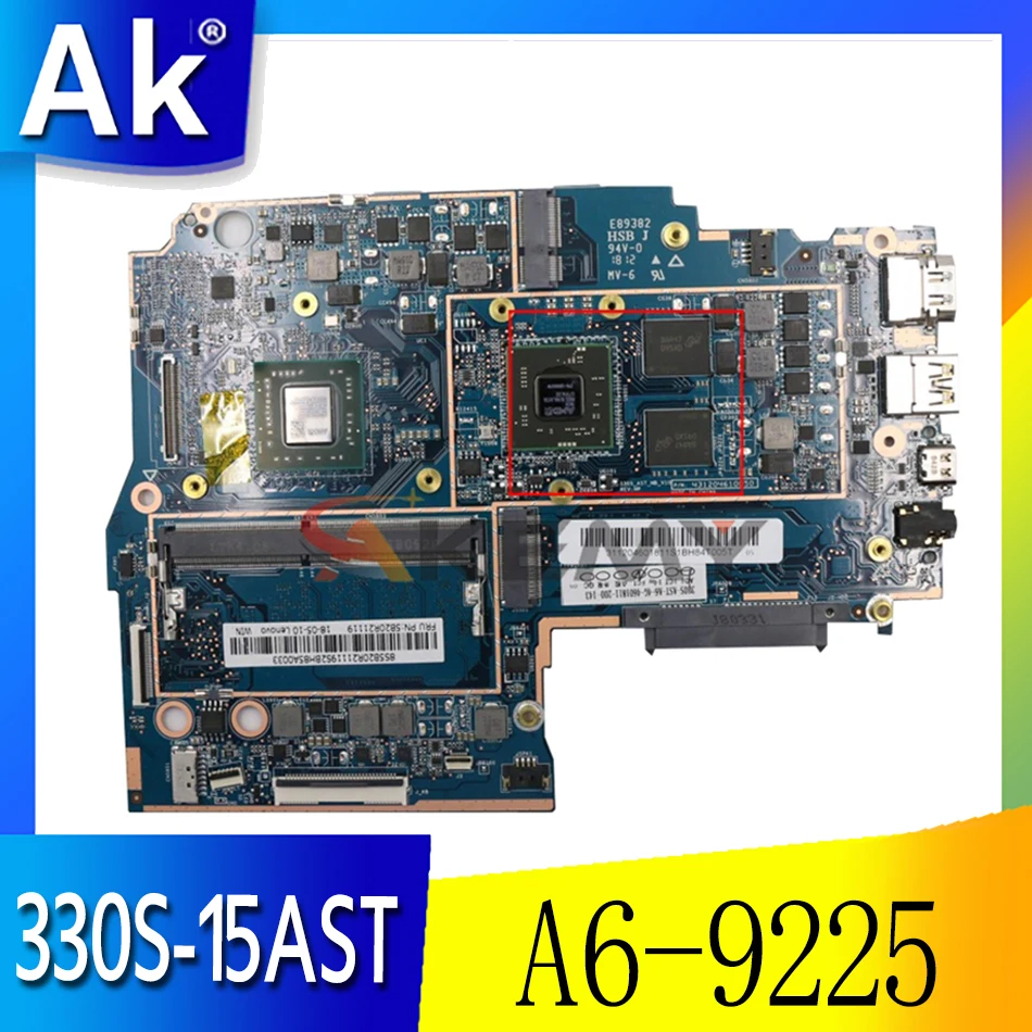 

Akemy For Lenovo 330S-15AST Notebook Motherboard CPU A6-9225 GPU R530 2GB Carrying 4GB RAM Tested 100% Work