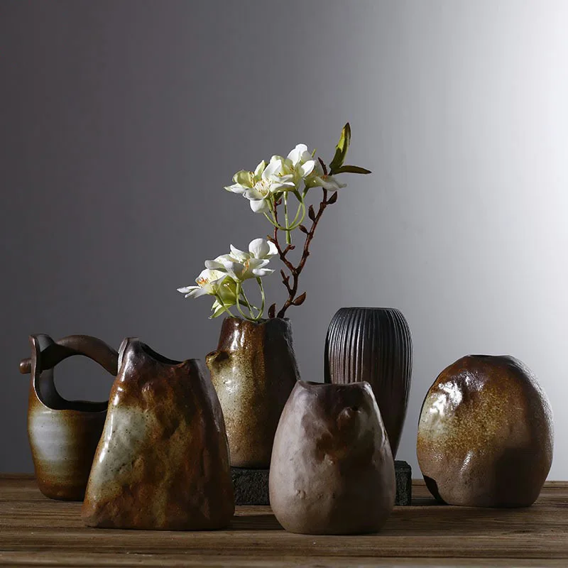 Ceramic Japanese Vase Stoneware Vase Ornament Wholesale Imitation Stone Hydroponic Container