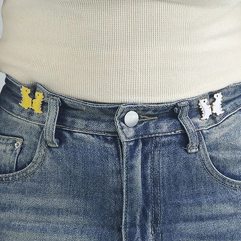 Модная Милая Съемная юбка для брюк с пряжкой в виде динозавра не требует шитья