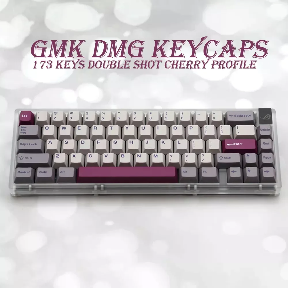 

New Clone DMG/Black Lotus 173 Key Double Shot Keycaps Cherry Profile for ANSI ISO Layout Keycap For Mechanical Keyboard 64 68 84