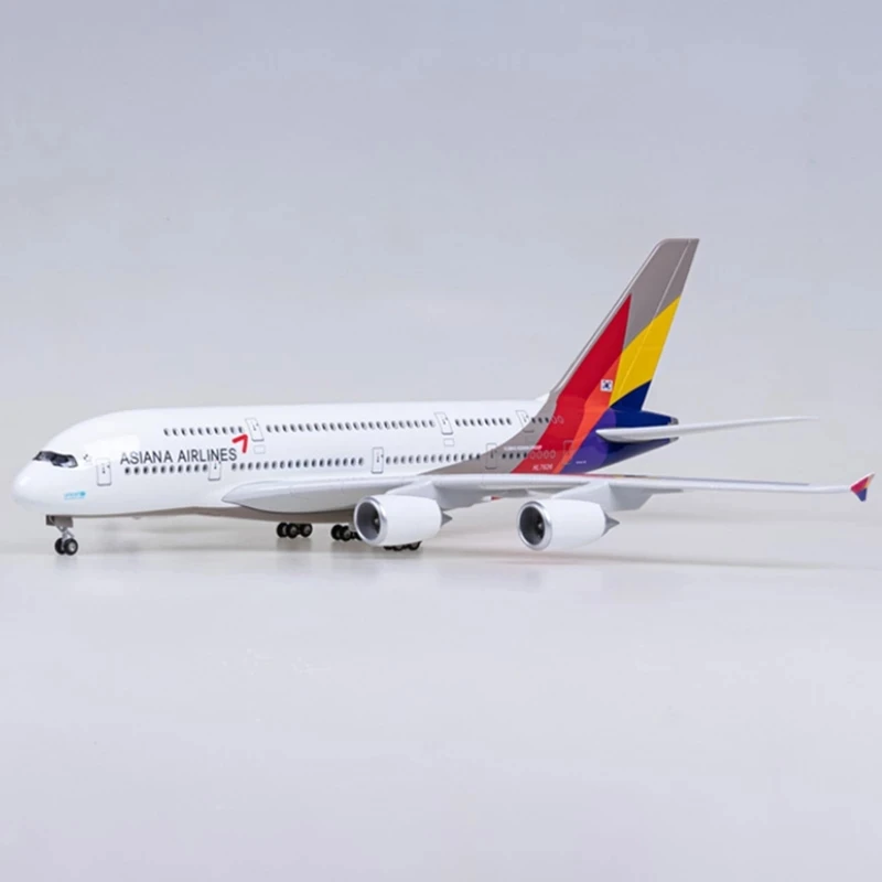 46 см масштаб 1/160 A380 корейский самолет ASIANA модель авиакомпании W светодиодный