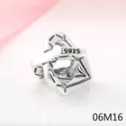 2021 ко Дню Святого Валентина покрытая серебром Эмаль Сова бусы с подвеской-шармом Подходит для европейских браслетов украшения