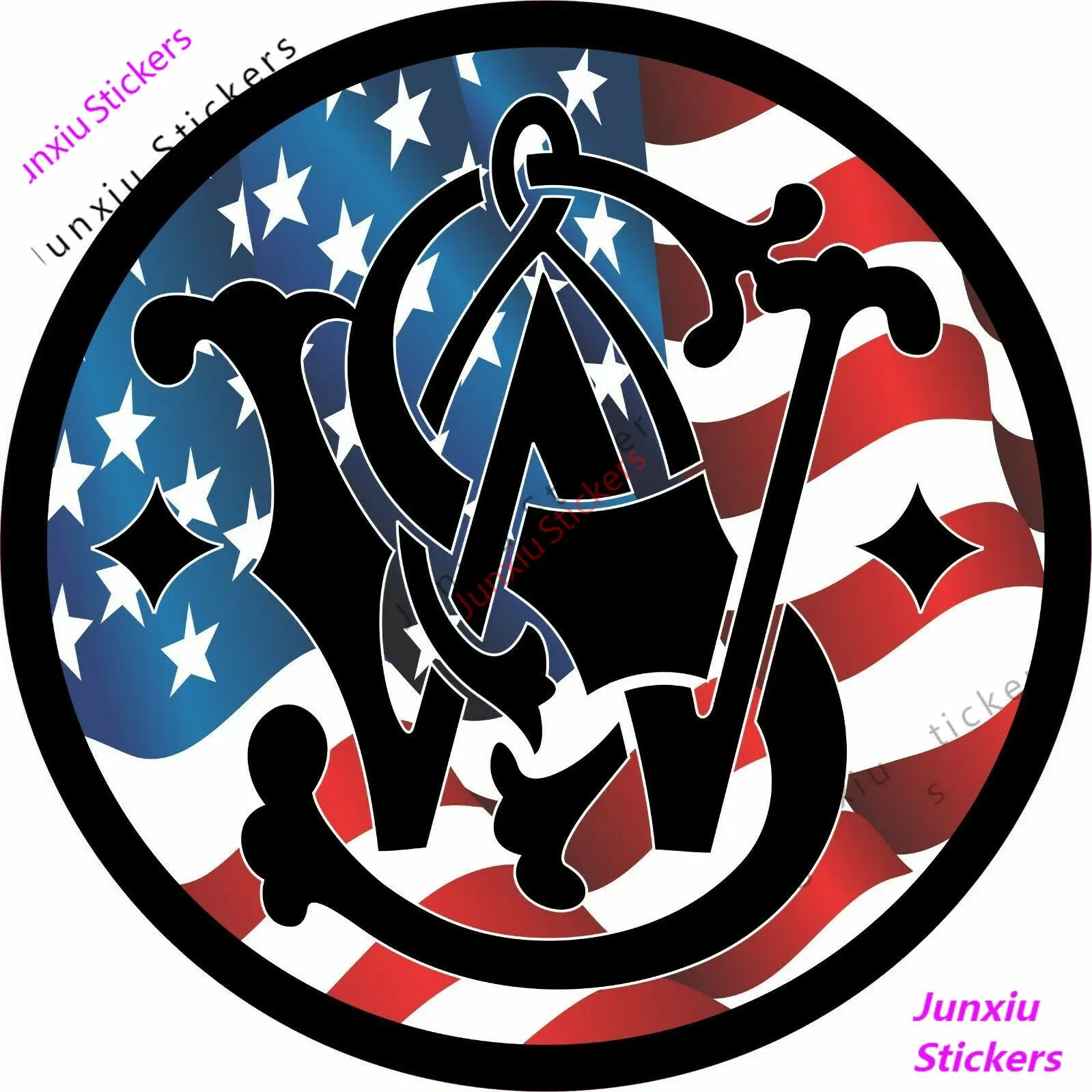 

Индивидуальная печать Smith & Wesson, флаг США, пистолет, права, ящик инструментов, бампер, наклейка, персонализированная виниловая наклейка, клей...