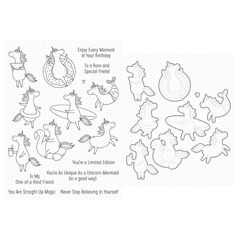 Однородные прозрачные штампы с единорогом для скрапбукинга в честь июня 2023 года