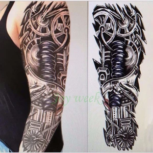 Водостойкая временная татуировка-наклейка с длинным рукавом, большой размер, искусственная татуировка для мужчин и женщин 19