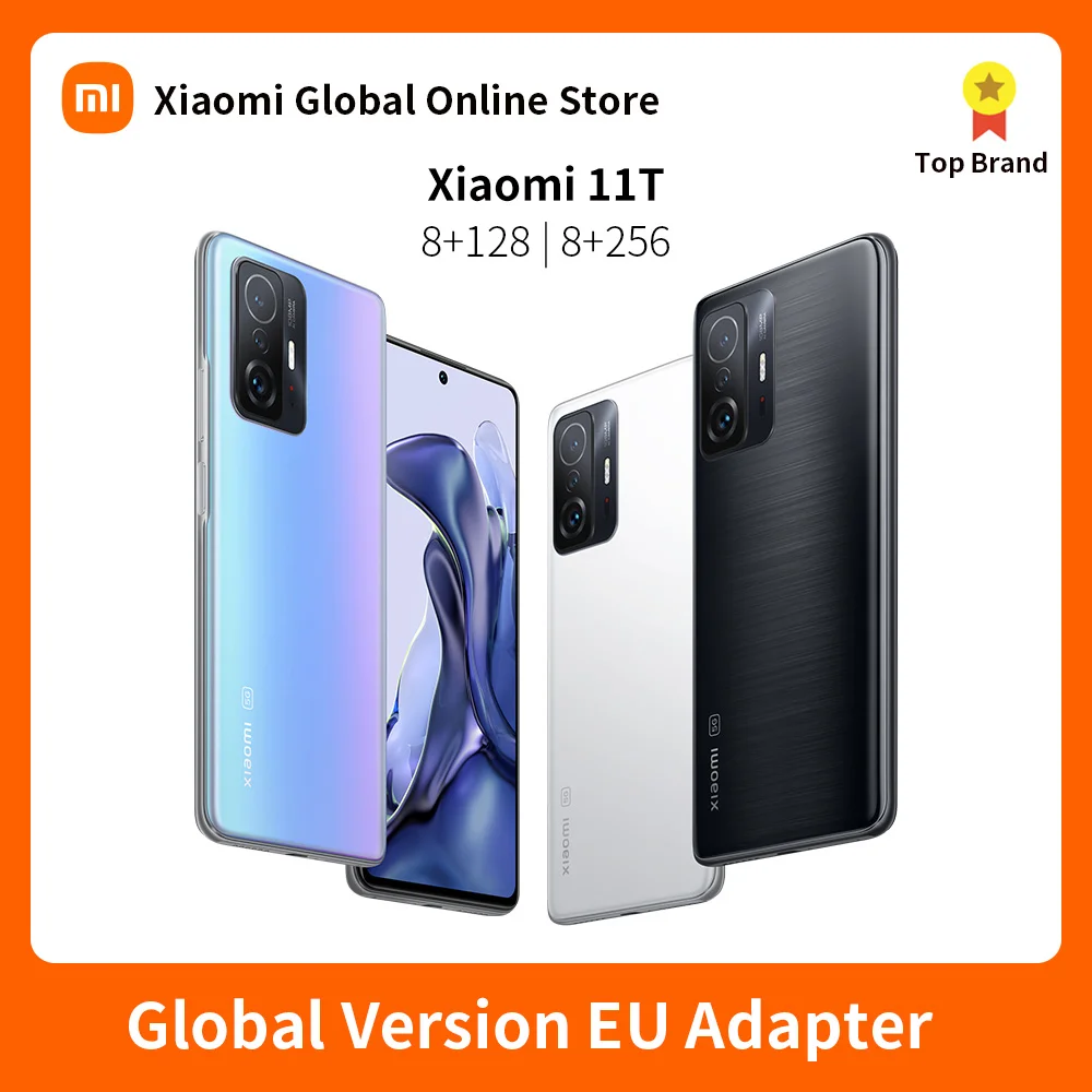 Global Version Xiaomi 11T Cellphone 128GB/256GB ROM Dimensity 1200-Ultra Octa Core 67W Charging 108MP Camera
