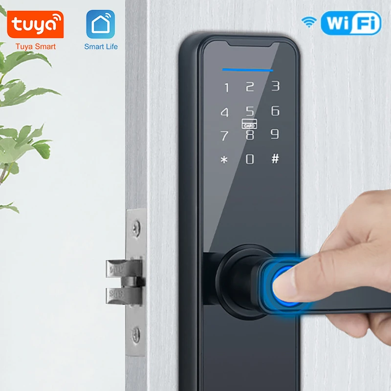 

Смарт-замок дверной Tuya с Wi-Fi и сканером отпечатков пальцев