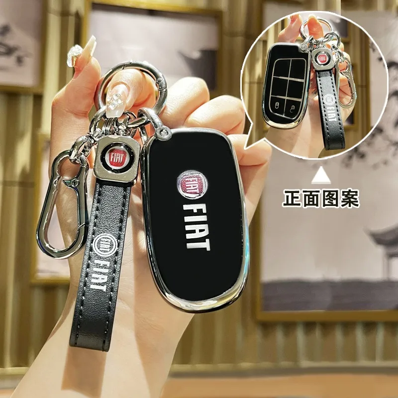 Мягкий чехол для автомобильного ключа Fiat из ТПУ Freemont 2018 500X 500 500L Chrysler 200 300 Dodge 2/3