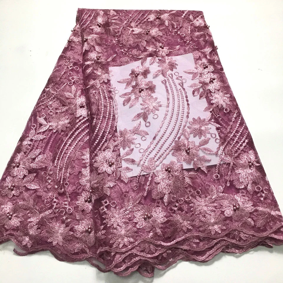 

Nigerian Lace Fabric 2021 High Quality Lace For Sewing Clothes, African Lace And Embroidery Sewing With Bead NM4427 Wide Lace