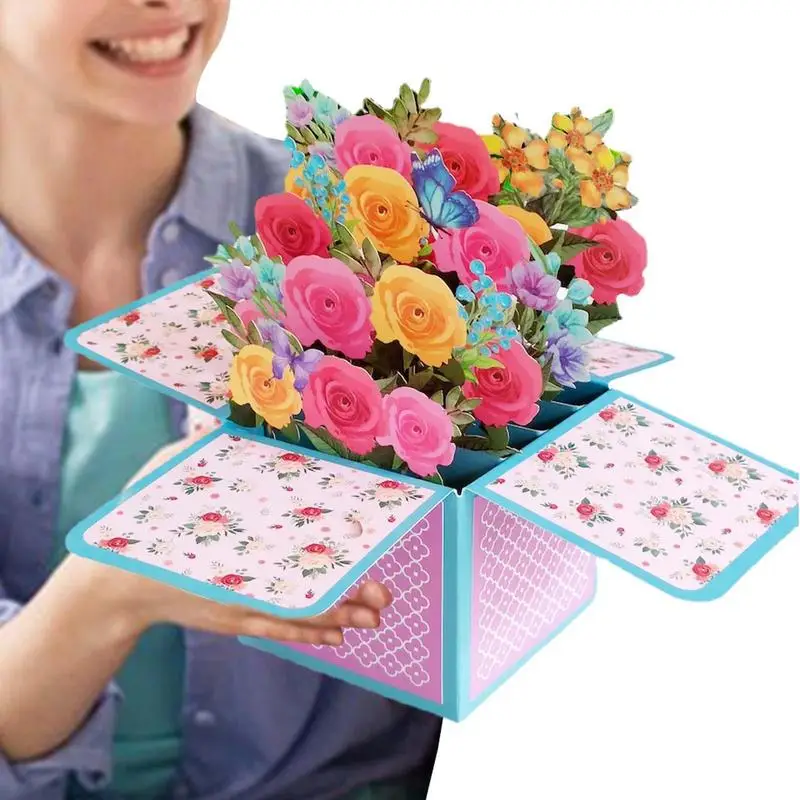 

Up Flower Bouquet Card Up Flower Bouquet Anniversary Card 3D With Note Card Wedding Decoration Anniversary Gift
