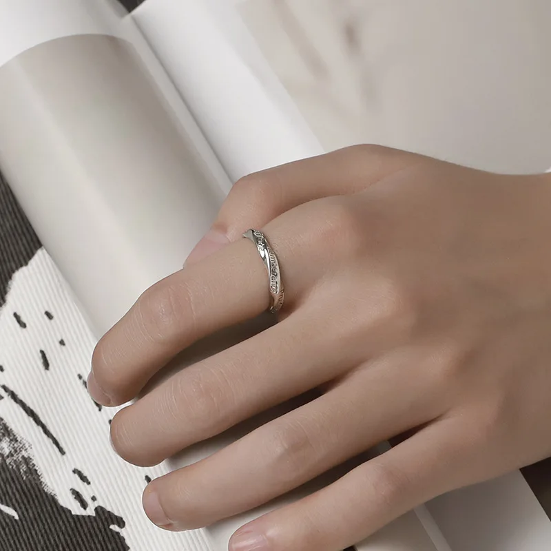 Мужские серебряные кольца 925 пробы модные трендовые открытые с изменяемым