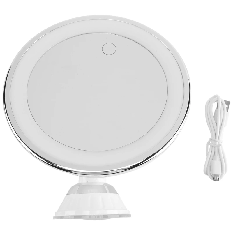 

Зеркало для макияжа с 10-кратным увеличением, фонариками и присосками, легкая установка, поворот на 360 градусов, двойного назначения, перезаряжаемая/батарея