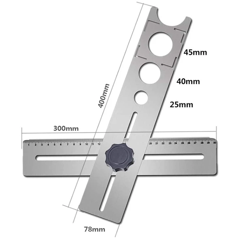 

Multi-Functional Stainless Steel Ceramic Tile Hole Locator Ruler 360 Degree Adjustable Punching Hand Measure Tools