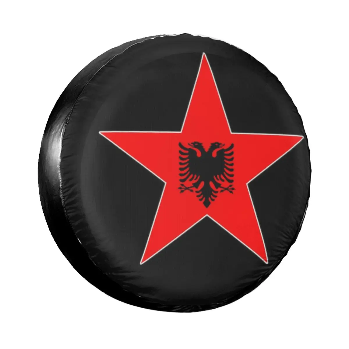 

Albania Star Flag Spare Tire Cover Case Bag for Jeep Pajero Albanian Proud Car Wheel Protectors Accessories 14" 15" 16" 17" Inch