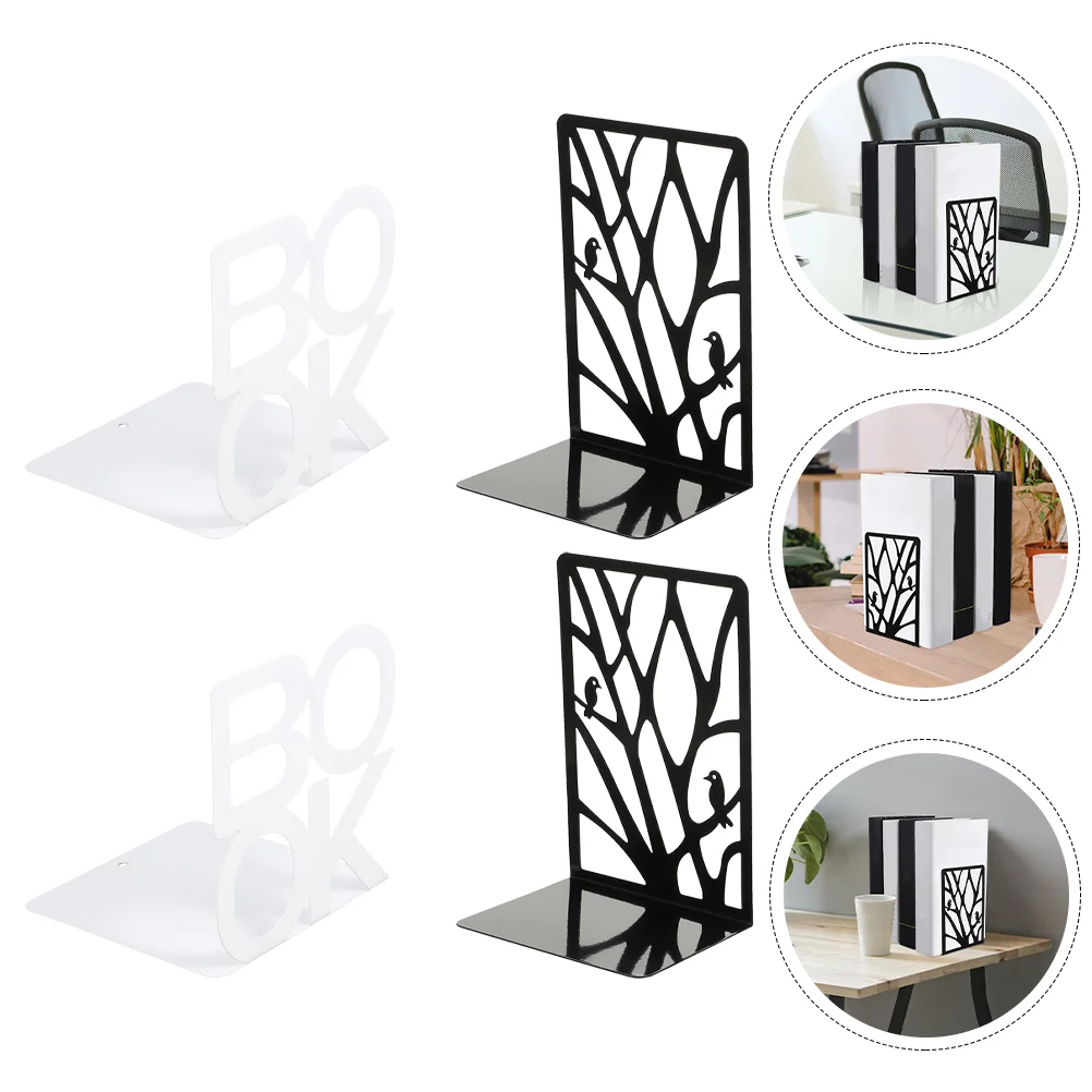 

2 Pairs of Household Book Stand Decorative Bookend Book Supporting Rack