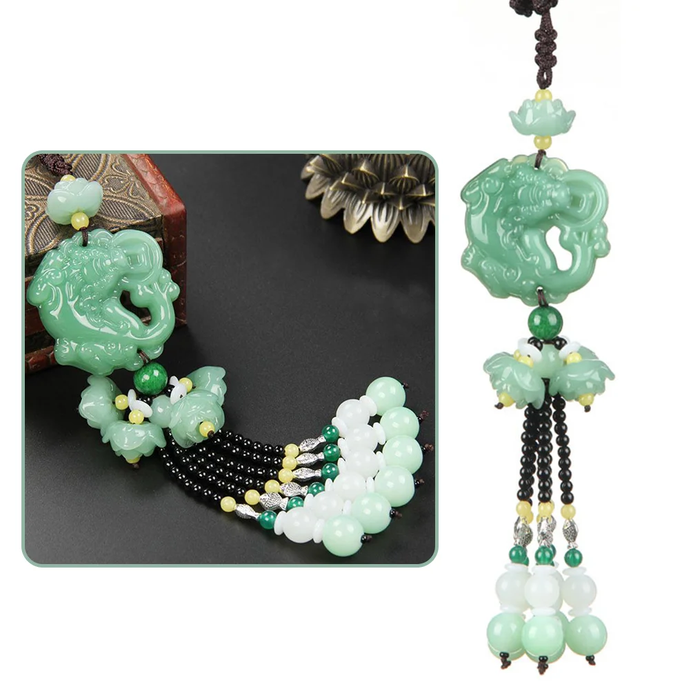 

Artificial Jade Gourd Car Hanging Pendant Ornament Interior Accessories Gift Car Styling (Green)