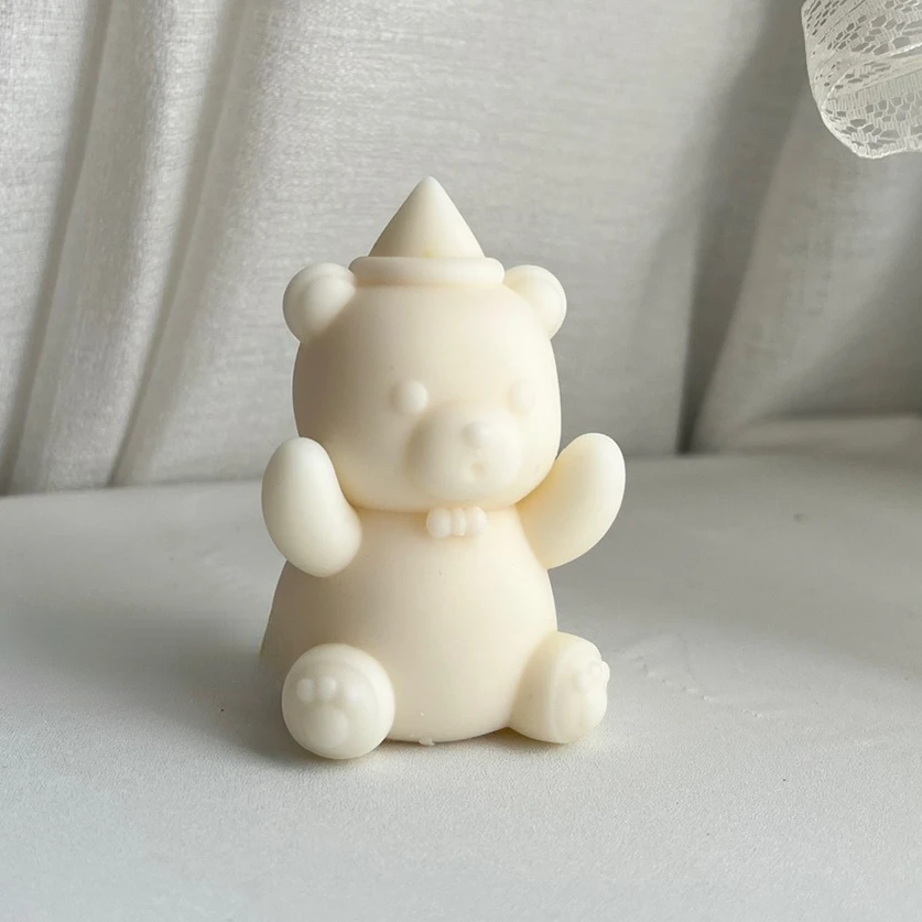 

Raise Your Hand Bear Silicone Mold Scented Silicone Candle Mold Handmade Material Cute Animal Ornaments