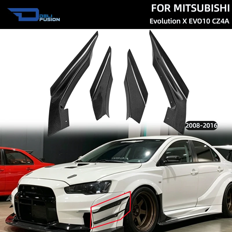 Фото Для Mitsubishi EVO10 CZ4A 2008-2016: передний бампер в стиле VRS Wide Ver Hyper Canard, 10 шт. (только для комплекта VRS Wide Body Kit) №1