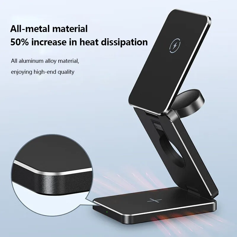 Складное Беспроводное зарядное устройство 3 в 1 для Apple iPhone15promax14