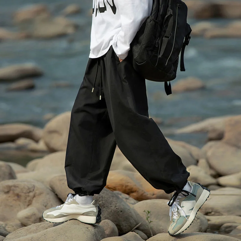 

Summer Oversized Casual Pants Men Fashion Loose Wide Leg Pants Mens Japanese Streetwear Hip Hop Straight Pants Mens Trousers